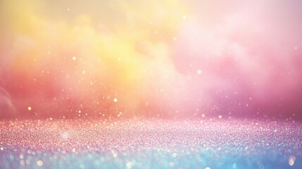 Dreamy Abstract Background with Soft Pastel Colors and Glittering Bokeh Effect