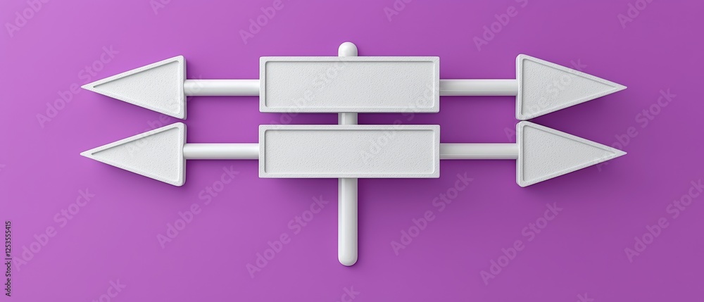 Poster three white arrows on concrete background pointing in different directions signage visual representa