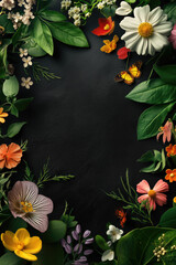 Colorful Spring Elementss Frame Border Background - Space for Text	