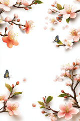 Colorful Spring Elementss Frame Border Background - Space for Text	