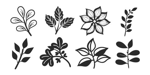 vector Botanical Collection – Garden Flowers, Greenery, Leaves, and Floral Wedding Design

