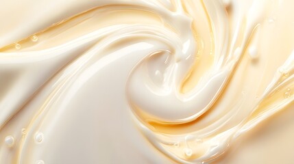 Captivating abstract fluid motion with a luxurious cream swirl texture perfect for premium cosmetic skincare or beauty product branding and packaging design  The smooth elegant