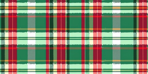 Obraz premium Vibrant Plaid Pattern with Distressed Borders