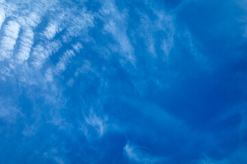 Cloudy streak with blue sky in summer for background