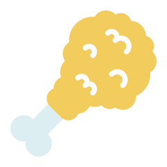 Delicious Cartoon Chicken Leg Icon for Food Themes