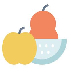 Stylish Cartoon Fruit Bowl Illustration