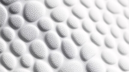A minimalist white embossed surface with irregular pebble-like patterns, creating a soft and modern textured effect

