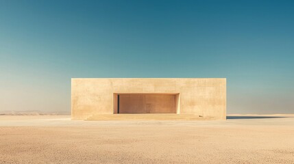 Elegant minimalist home design in desert landscape stunning structure with warm neutral tones and decorative elements