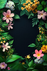 Colorful Spring Elementss Frame Border Background - Space for Text	