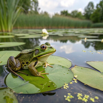 frog in the pond
