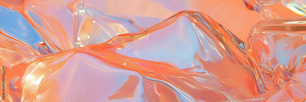 Aufkleber Bright abstract ice formations with reflective surfaces create striking visual texture