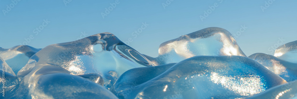 Poster abstract ice formations with striking textures and vibrant background