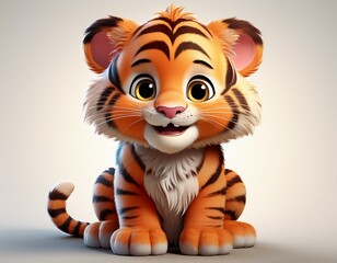 Niedlicher Tiger, wei&szlig;er Hintergrund