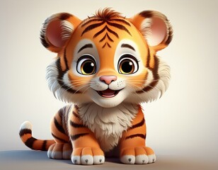 Niedlicher Tiger, wei&szlig;er Hintergrund