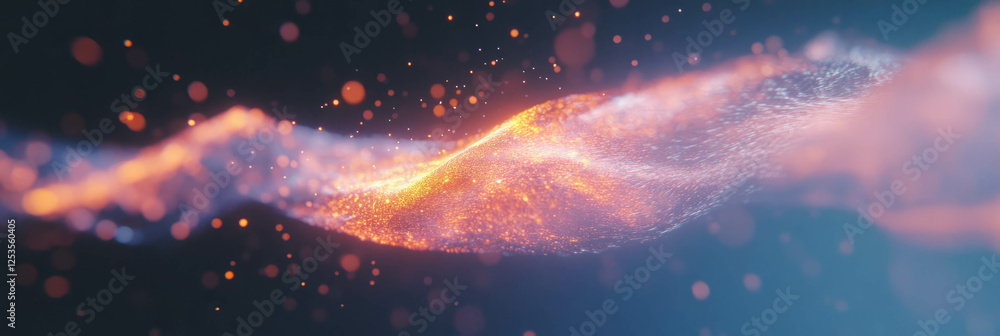 Aufkleber Dynamic light trails and abstract particles create an energetic burst effect