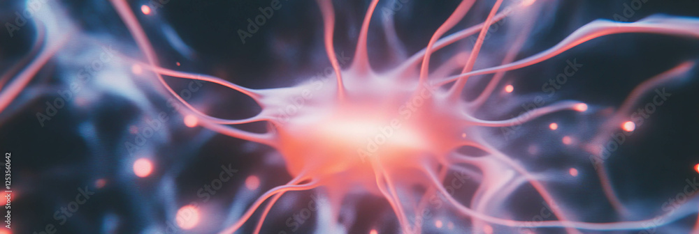 Poster Dynamic abstract particles and light streaks simulate energy and speed in vibrant backdrop