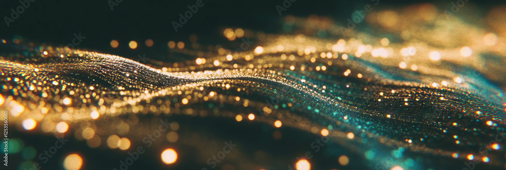Poster Colorful abstract particles and light trails create a dynamic visual experience
