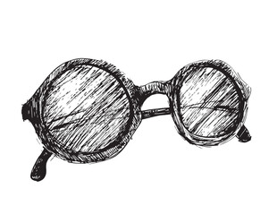 Glasses vector illustration. Hand drawn sunglasses.