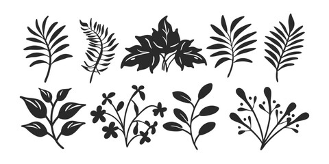 vector Botanical Collection – Garden Flowers, Greenery, Leaves, and Floral Wedding Design

