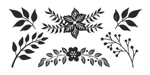 vector Botanical Collection – Garden Flowers, Greenery, Leaves, and Floral Wedding Design

