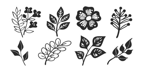 vector Botanical Collection – Garden Flowers, Greenery, Leaves, and Floral Wedding Design

