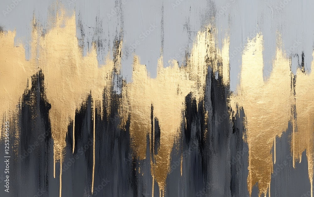 Poster stunning gold and black fluid art with unique dripping effects and metallic shimmering texture creat