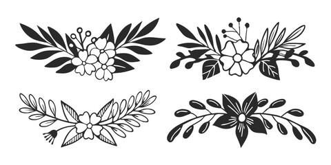 vector Botanical Collection – Garden Flowers, Greenery, Leaves, and Floral Wedding Design

