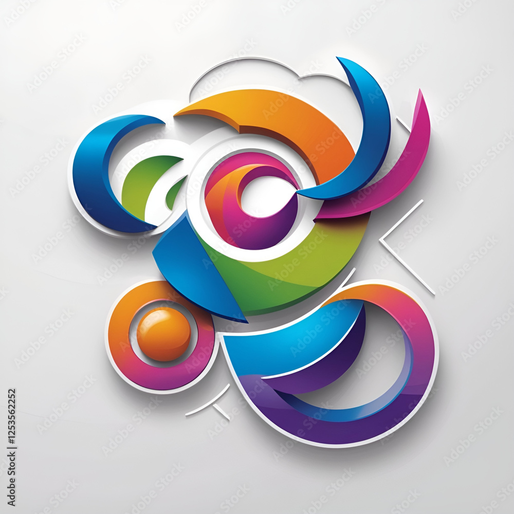 Poster colorful abstract background with swirling circles and vibrant patterns