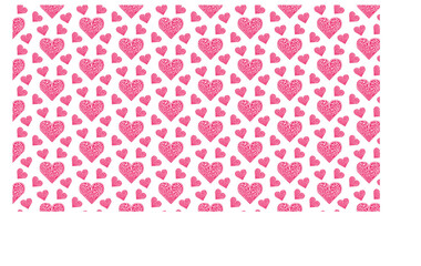 Seamless Pink Heart Pattern on White Background for Romantic Designs