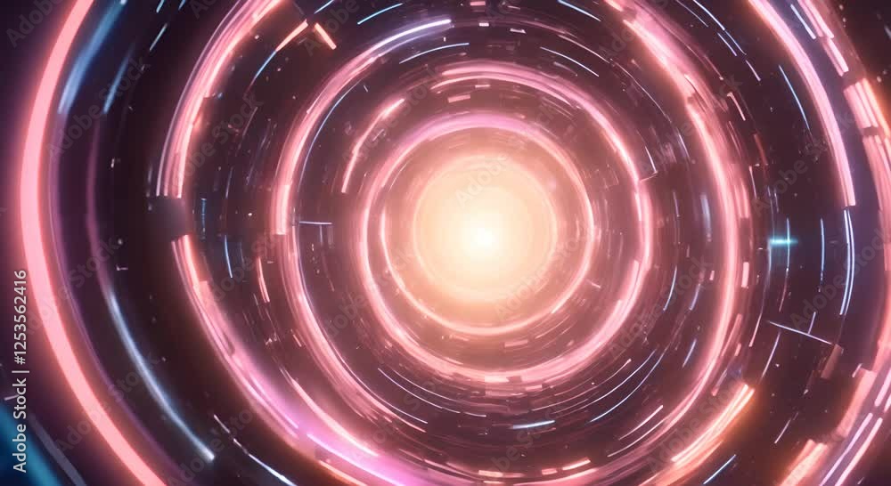 Poster abstract hyperspace tunnel animation that transports time space scifi interstellar travel wormhole f