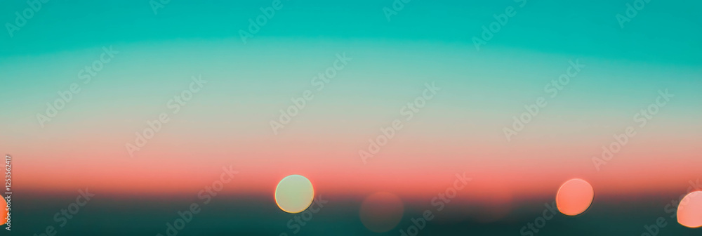 Poster starry night sky with blurred bokeh circles creating a dreamy atmosphere