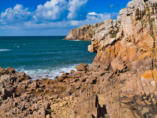 The rugged Britanny coast around Le Diben and Plougasnou in Northern France. Taken on a sunny day...