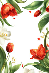 Colorful Spring Elementss Frame Border Background - Space for Text	