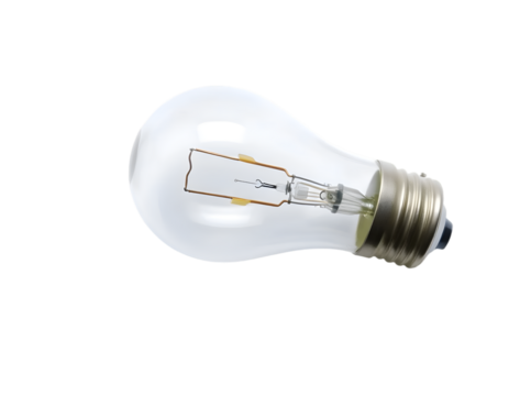 Realistic lightbulb isolated on transparent background