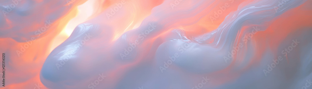 Poster blurred cloud textures with soft white and gray tones creating a bright, inviting background