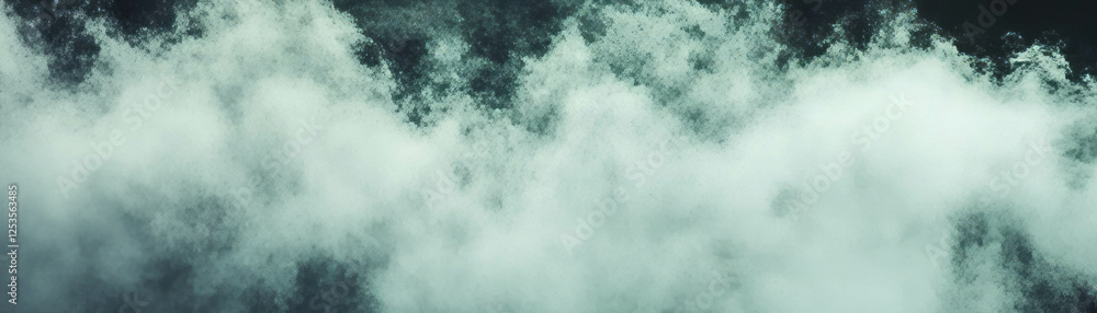 Poster Blurred fog and mist texture creating a soft gray and white atmosphere for backgrounds