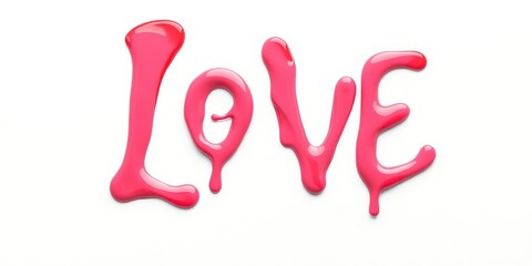 Whimsical Paint Drips Spell Love on Valentine's Day Canvas