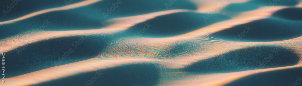 Poster Blurred texture of fine sand creating depth with light and shadow effects
