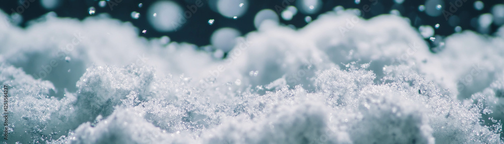 Poster soft blurred texture of falling snow creates a serene winter atmosphere with gentle tones