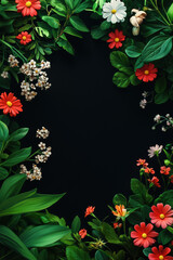 Colorful Spring Elementss Frame Border Background - Space for Text	