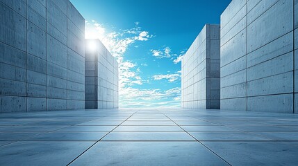 Fototapeta premium Elegant home design structure minimalist urban decoration in clean public space