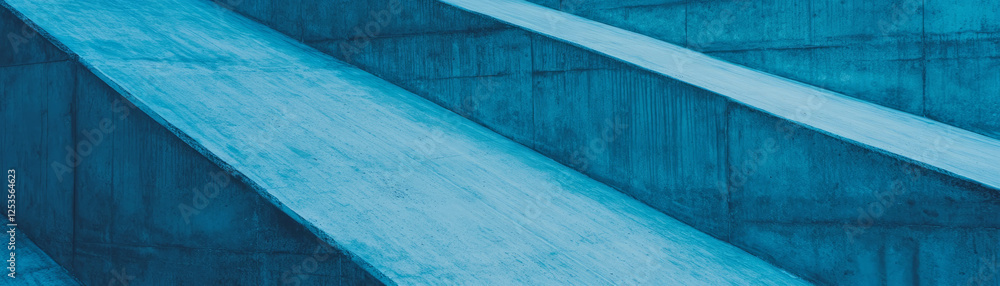 Poster Distinct lines and patterns of board-formed cement showcasing wood grain texture in bright setting