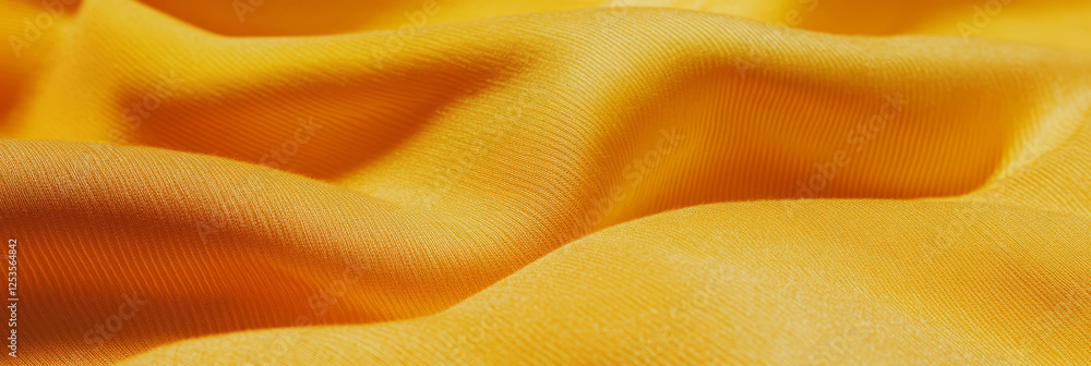 Poster bright amber cotton fabric with distinctive twill weave features vibrant diagonal pattern