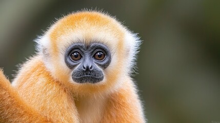 Obraz premium Close-up of a Golden Langur monkey in nature. Possible use Educational material