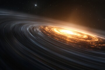 Stunning Cosmic Spiral A Glowing Galaxy Core in Deep Space