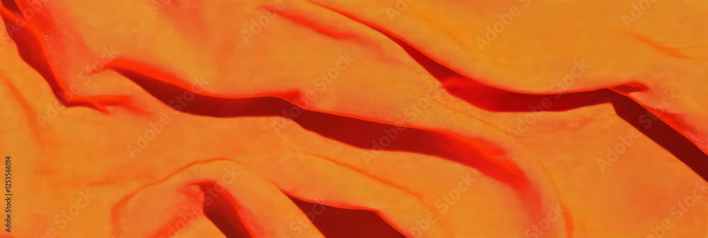 Poster bright orange cotton fabric showcasing a sturdy canvas weave for versatile use
