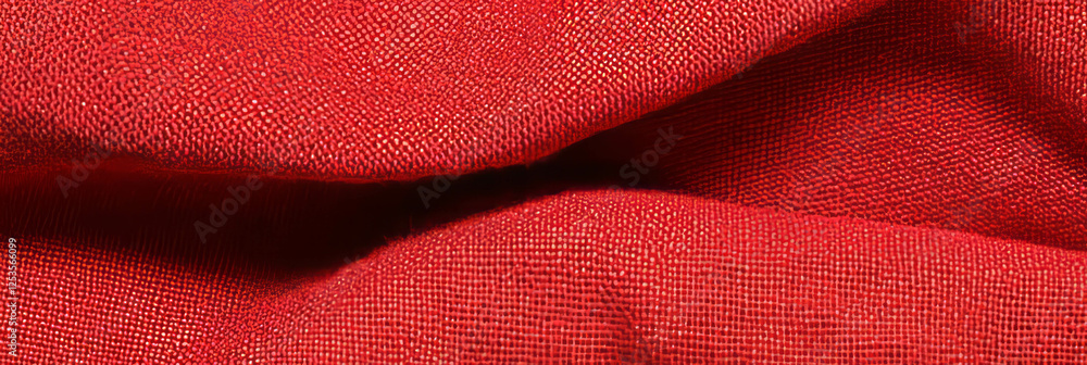 Poster bright red cotton fabric showcasing a smooth texture for creative design projects