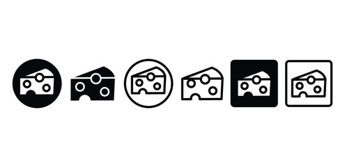 cheese food icon symbol vector design black white color simple flat illustration sets