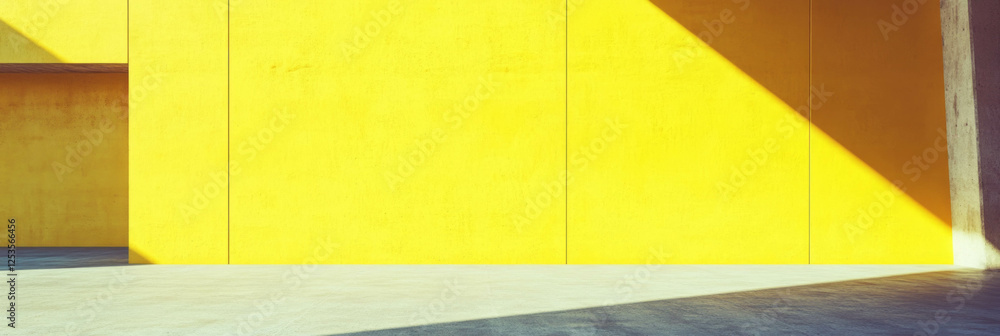 Poster bright yellow cement wall texture with subtle shadows and a white background for design use