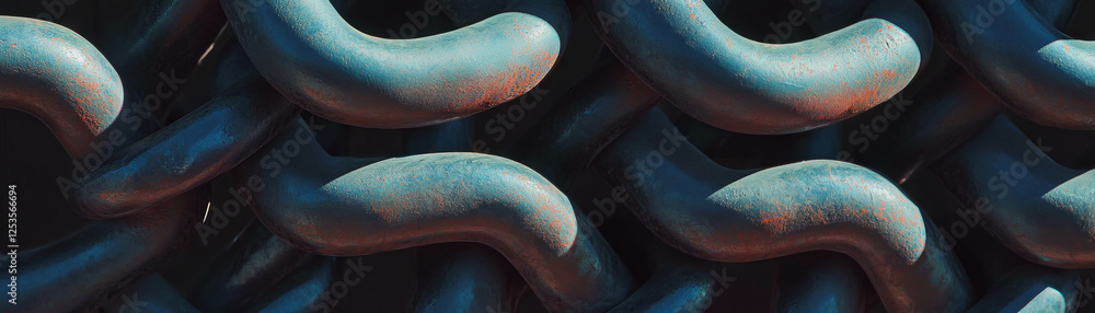 Aufkleber Interlocking chain links on a bright background creating intricate patterns